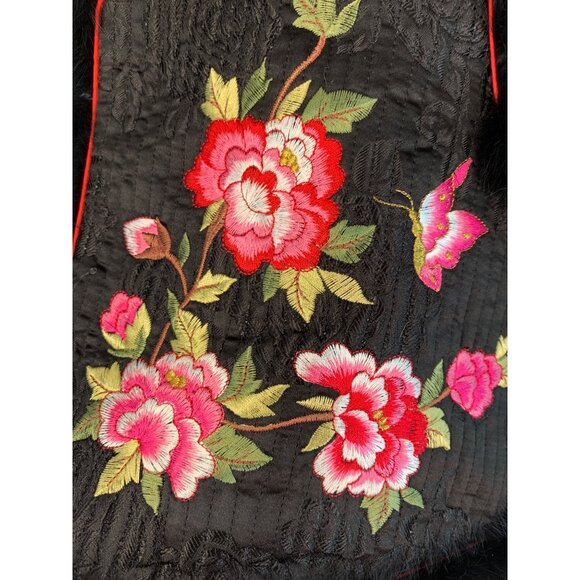 Handmade Vest Reversible M Embroidered Fur Trim Quilted RHH10571 BOHO Open Crop - Picture 4 of 11